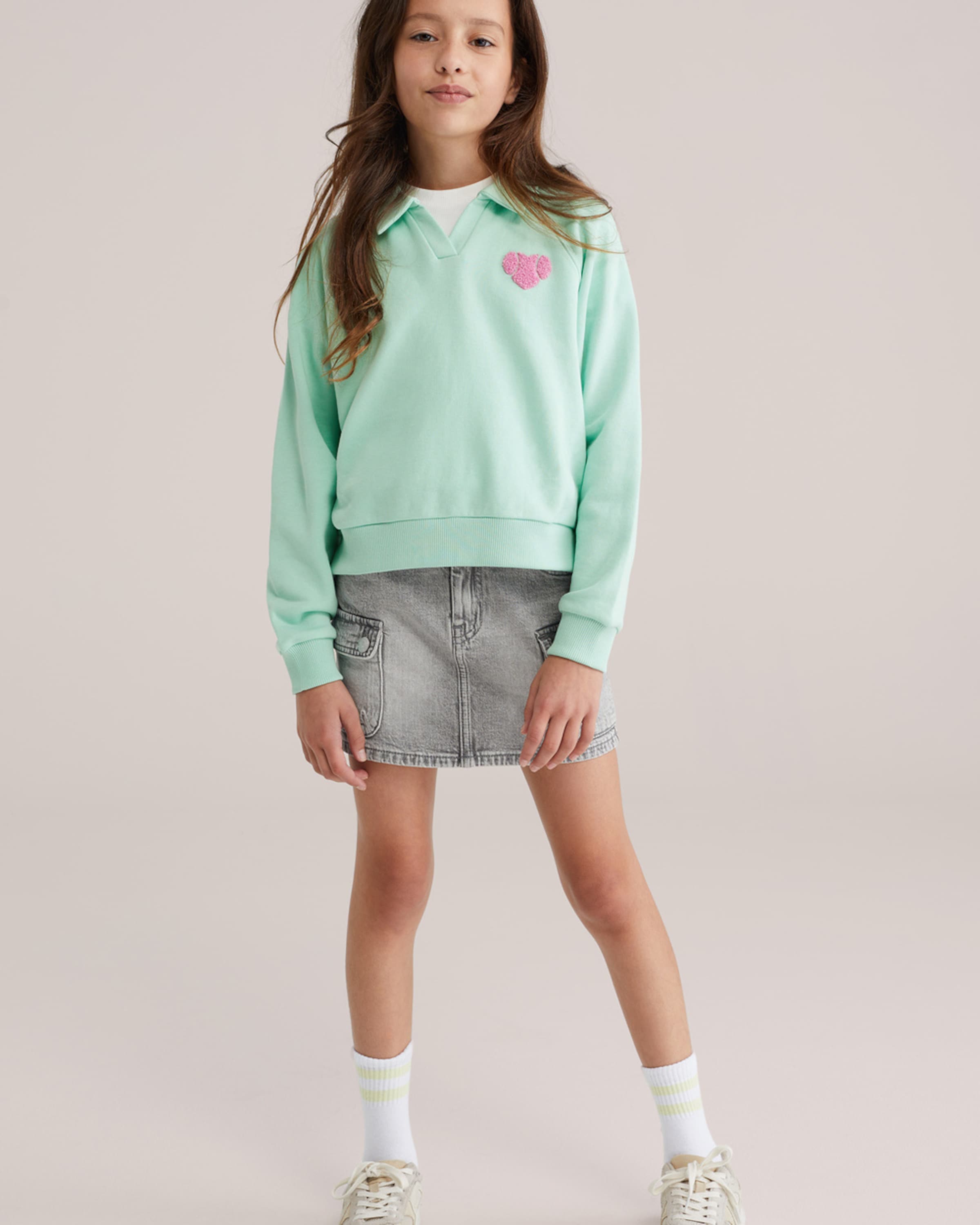WE Fashion Свитшот 'Meisjes' в цвете Mint — фото 4