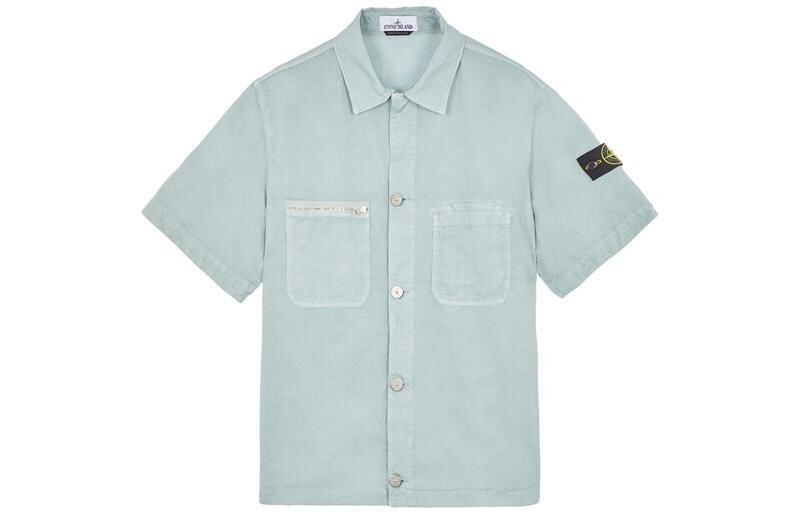 

Рубашка мужская небесно-голубая Stone Island, голубой