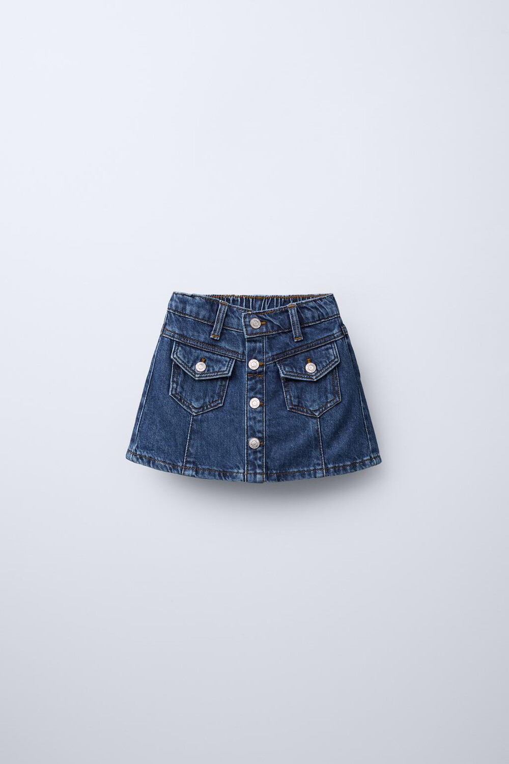 

Юбка из денима на пуговицах ZARA, синий