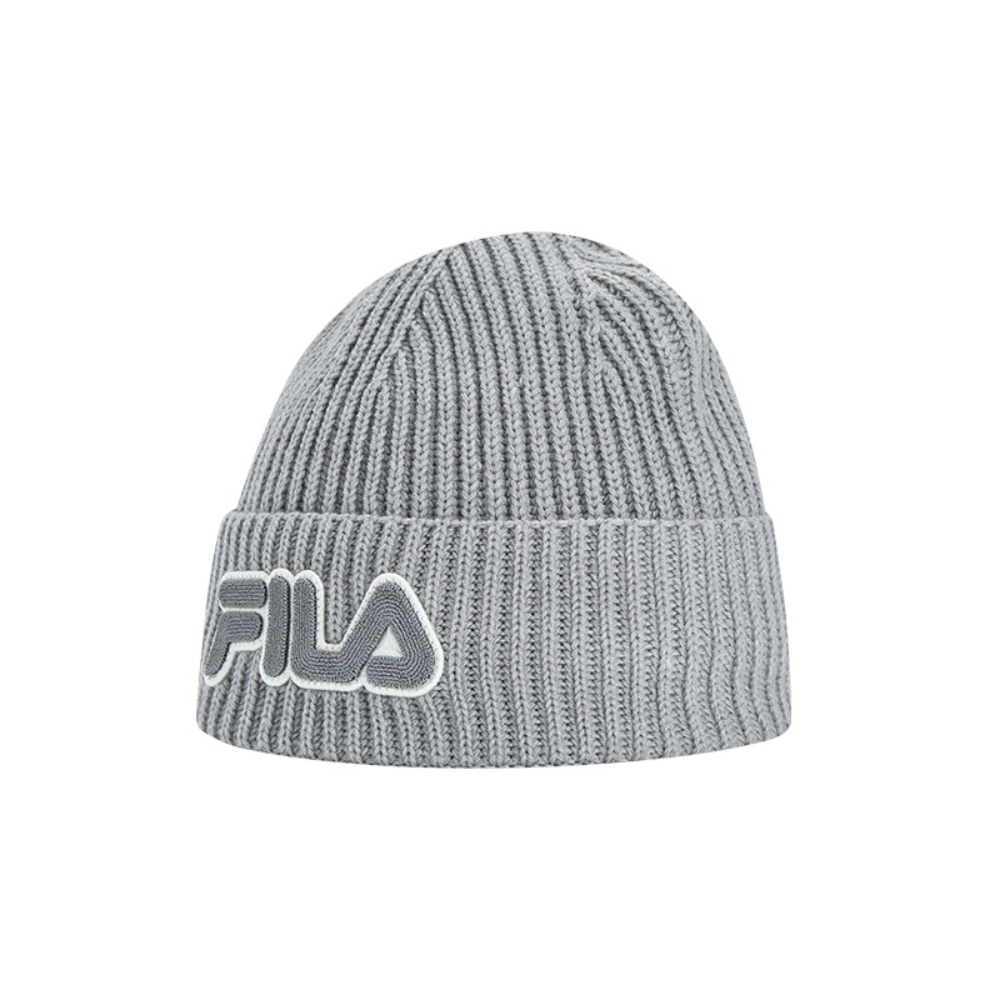 

FILA Оригинальная акриловая вязаная шапка из овечьей шерсти мужская светло-серый меланж, Light Heather Gray