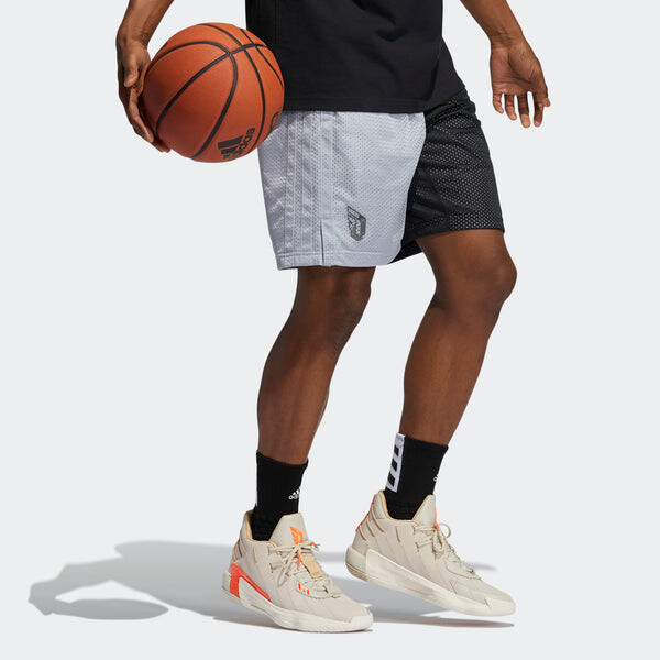 Шорты dame vis short casual basketball colorblock sports shorts black gray Adidas, черный — фото 4