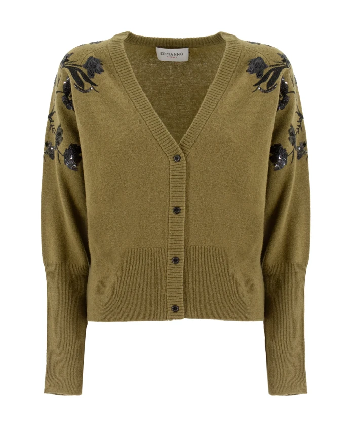 

Кардиган с цветочной вышивкой Ermanno Scervino, коричневый
