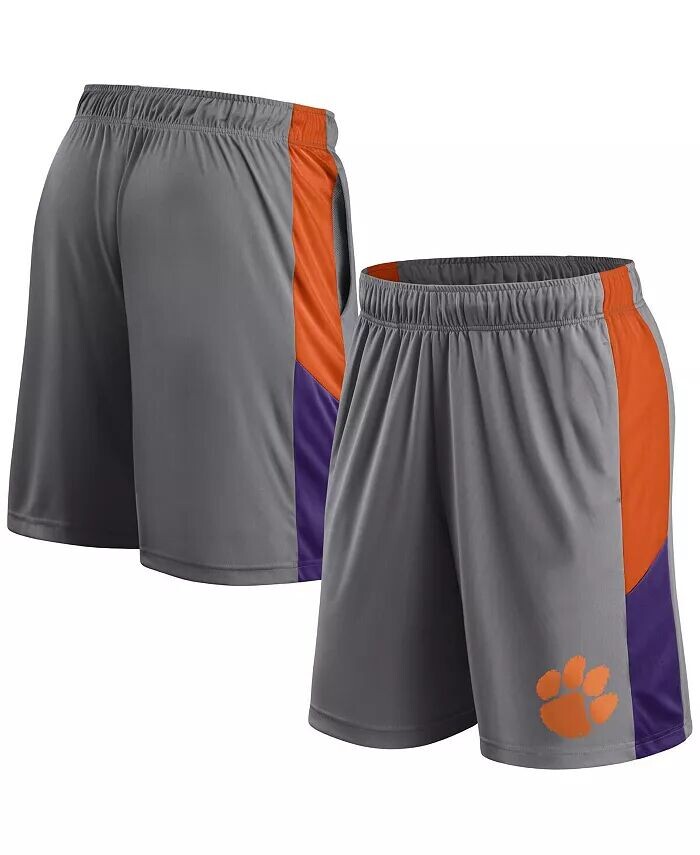 

Мужские серые шорты с логотипом Clemson Tigers Fanatics