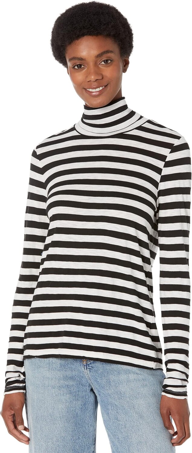 

Футболка Michael Stars Jill Turtleneck, цвет Chalk/Black