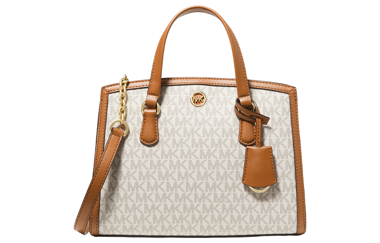 

MICHAEL KORS Сумка через плечо из искусственной кожи Chantal, маленькая женская сумка Vanilla White/Acorn Brown