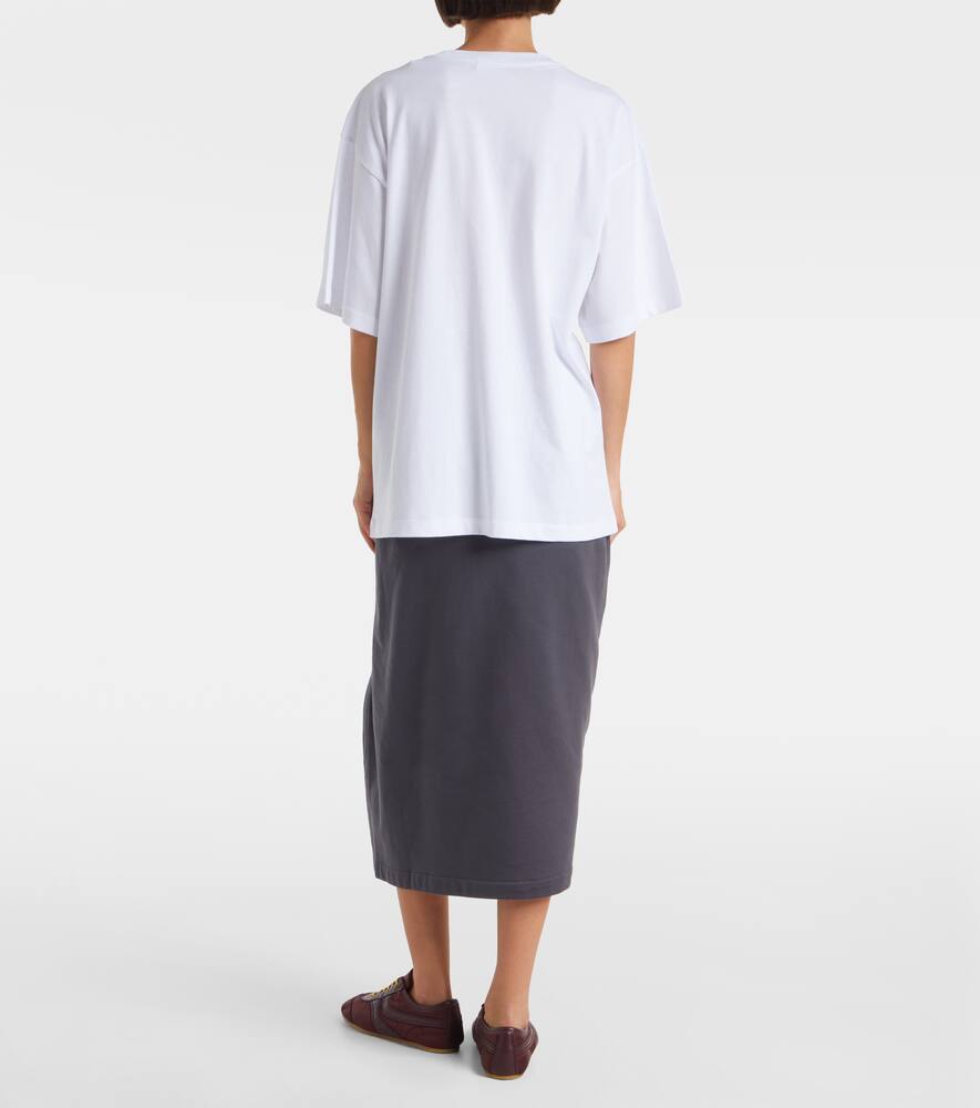 Вышитая оверсайз хлопковая футболка Dries Van Noten, White — фото 3