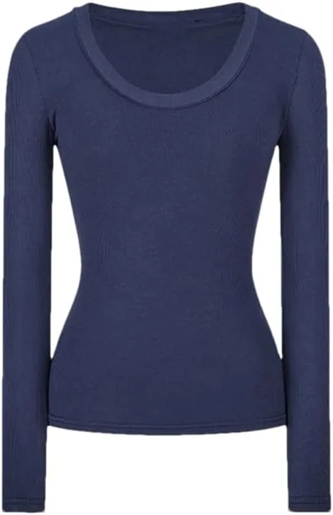 

Женская футболка с длинным рукавом, Slim Fit, однотонная