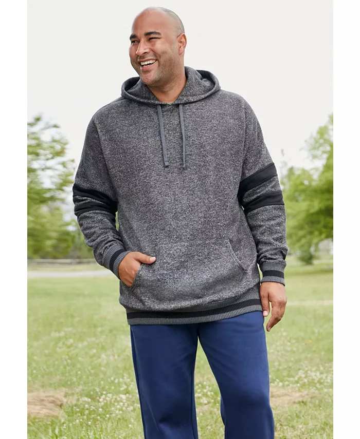 

Большой и высокий Coaches Collection худи с цветными блоками Kingsize, серый