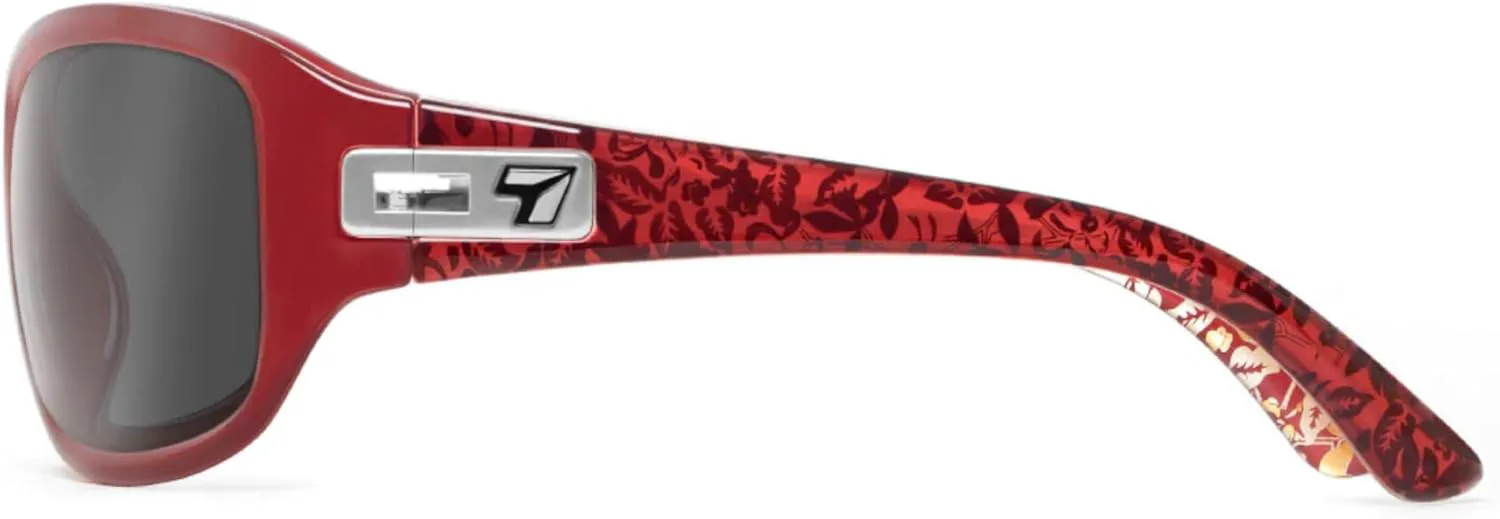 

Женские солнцезащитные очки 7 EYE EMMA Full Wrap, идеально подходят для отдыха на природе, 100% защита от UVA + UVB лучей, Ruby Red Frame/Sharpview Gray Lenses