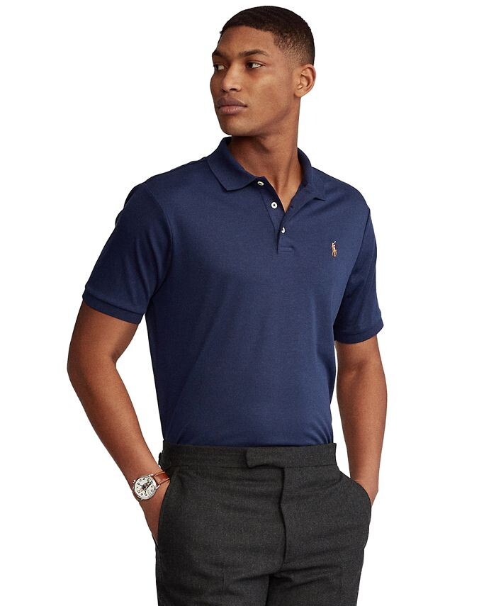 

Мужская рубашка-поло классического кроя из мягкого хлопка Polo Ralph Lauren, цвет French Navy