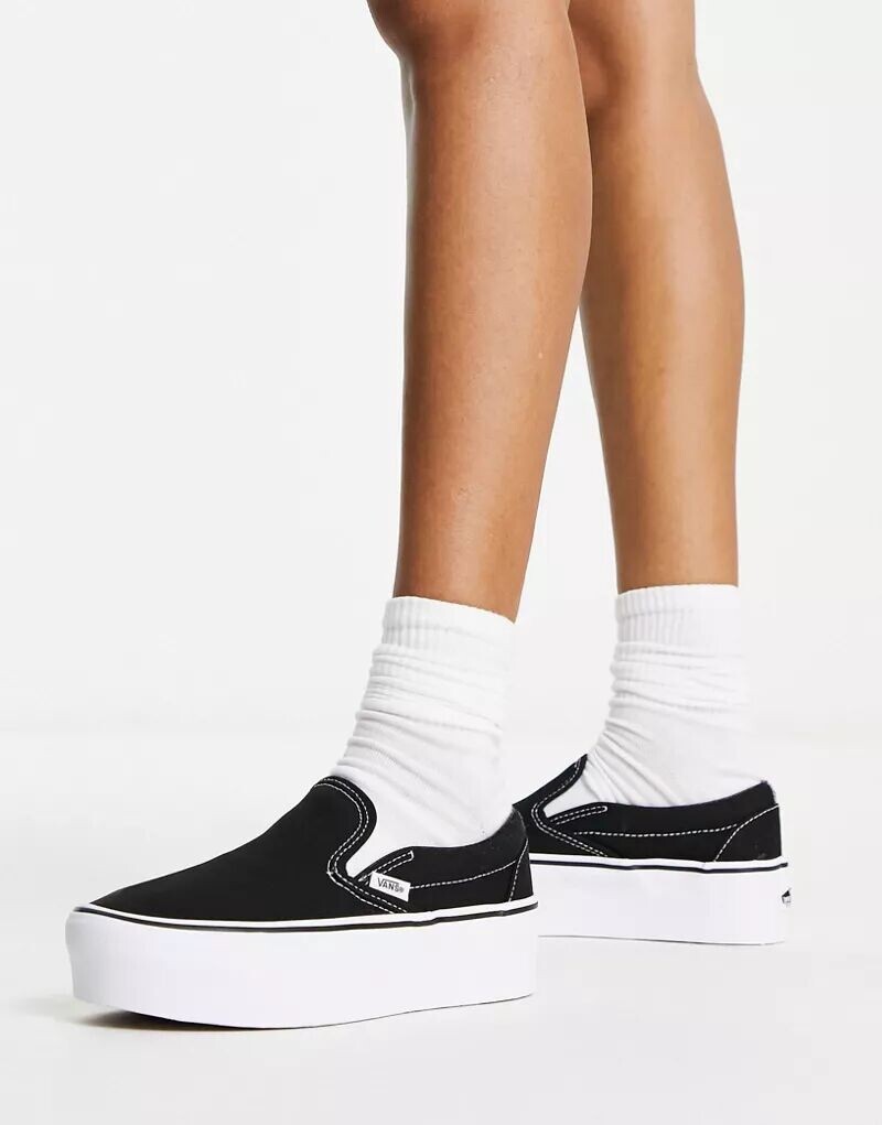 Черно-белые слипоны Stackform Vans