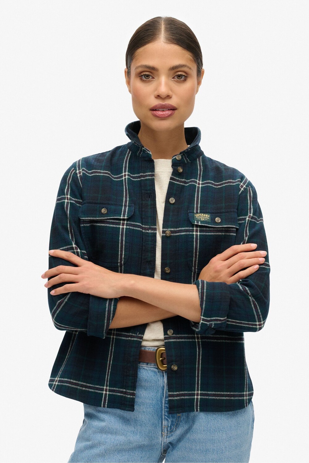 

Рубашка из фланели в клетку «лесоруб» Superdry, синий
