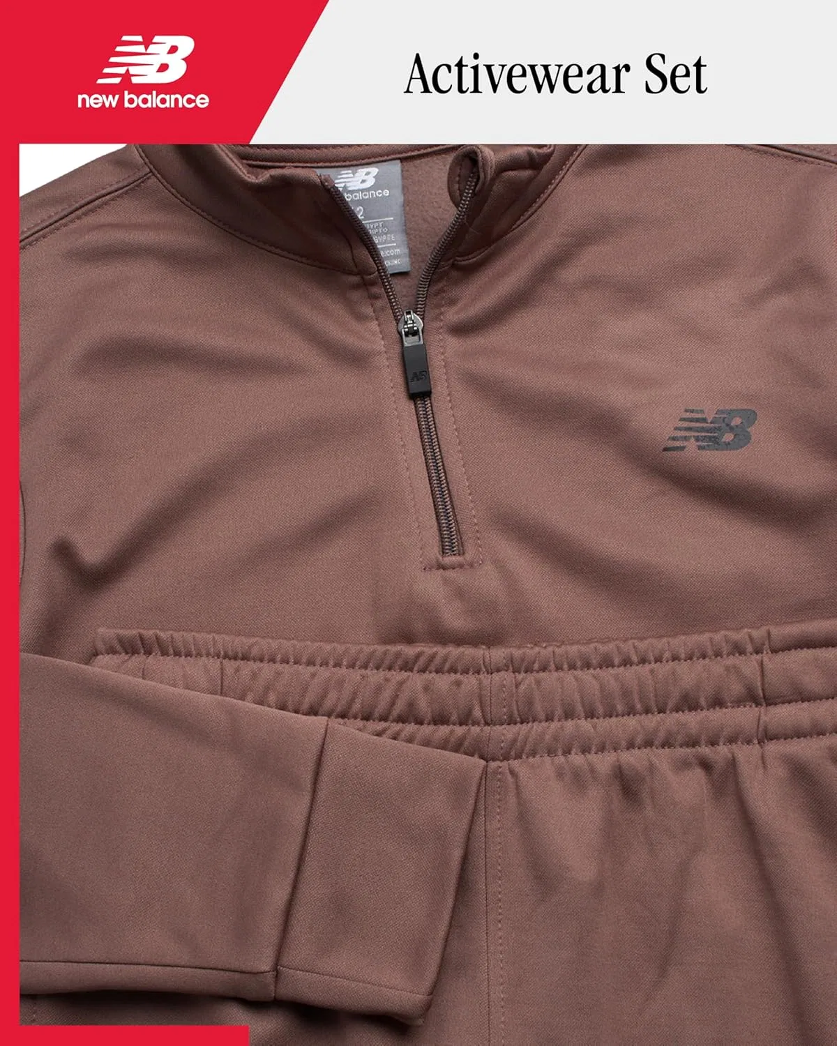 Детский спортивный костюм из флиса New Balance, 2 предмета, New Brown — фото 2