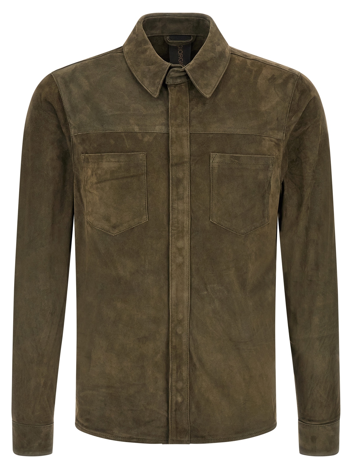 

Перчатки-рубашка из замши Giorgio Brato, зеленый