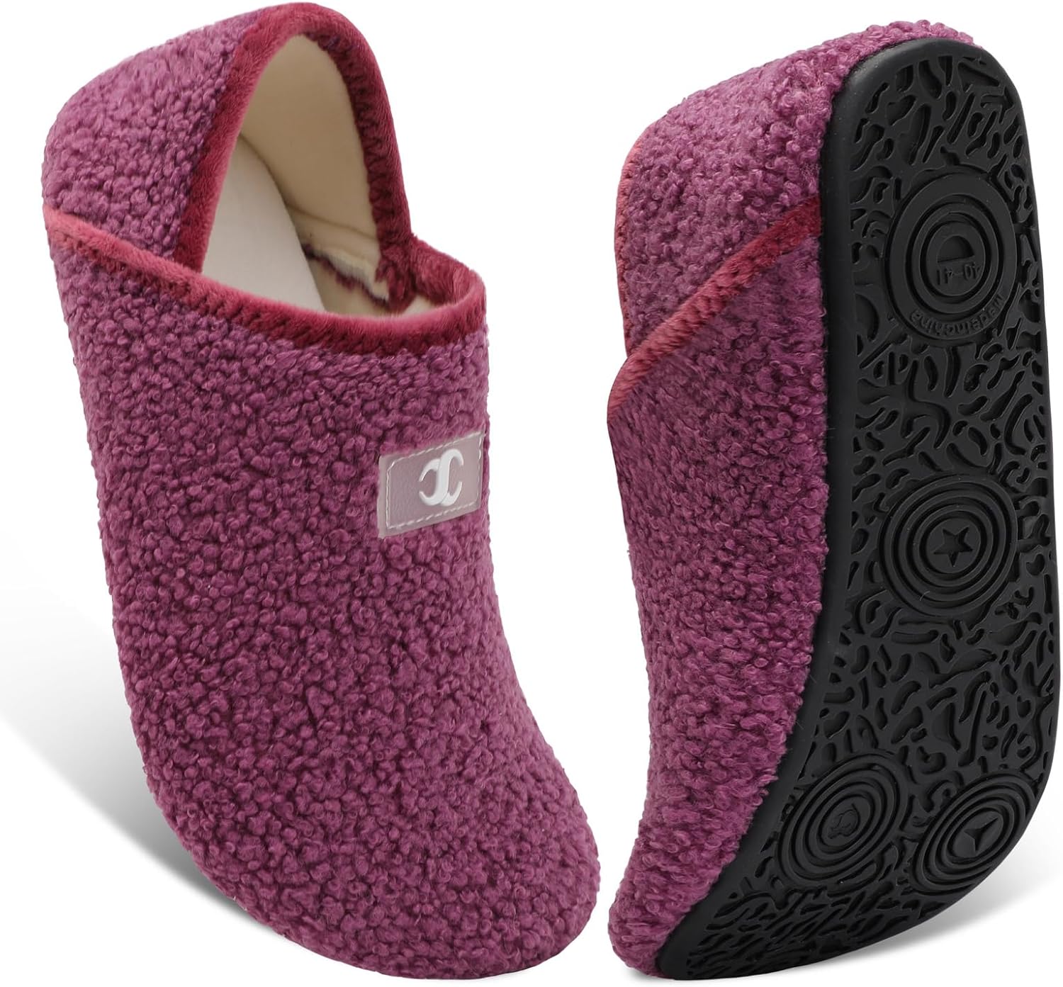 

Домашние тапочки для мужчин и женщин Scurtain, носки-тапочки, унисекс, взрослые, с бархатной подкладкой, легкие домашние тапочки, дорожные тапочки с нескользящей подошвой, теплые тапочки, фиолетовый