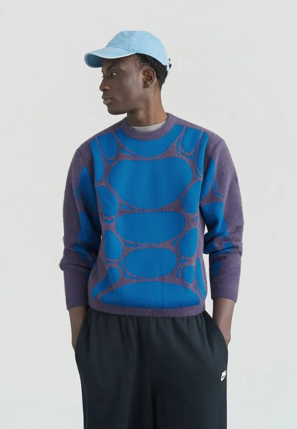 Свитер-Комбинезон с желейной клеткой Nike Sportswear, Dark Raisin/Brilliant Blue