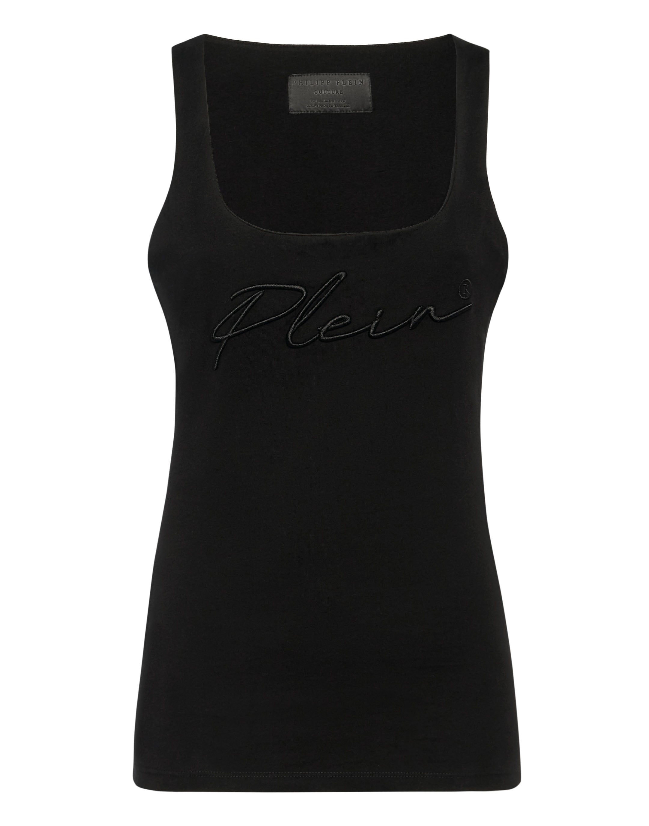 

Майка для отдыха с вышивкой Signature PHILIPP PLEIN, черный