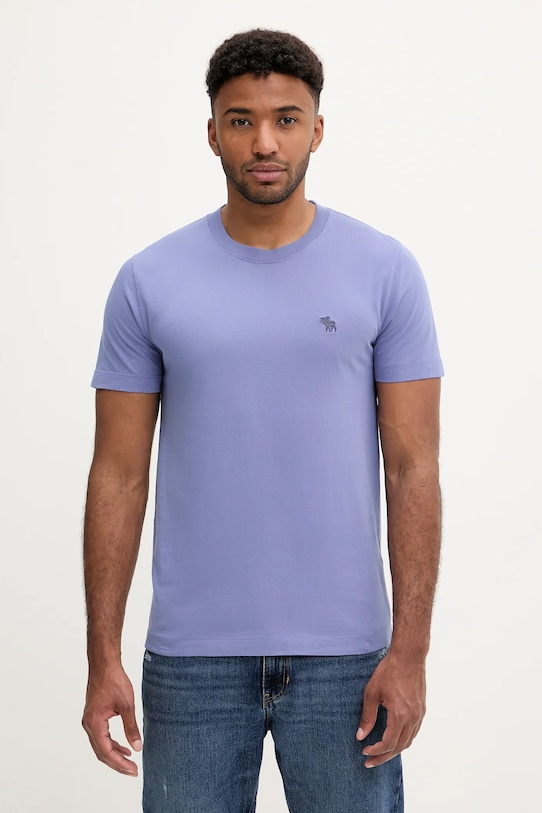 

Хлопковая футболка Abercrombie & Fitch, фиолетовый