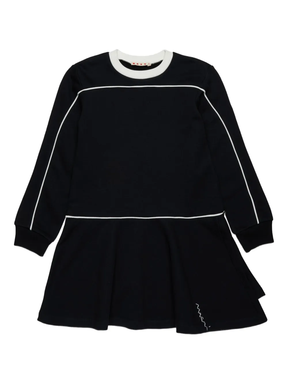 

Платье с вышитым логотипом Marni Kids, черный
