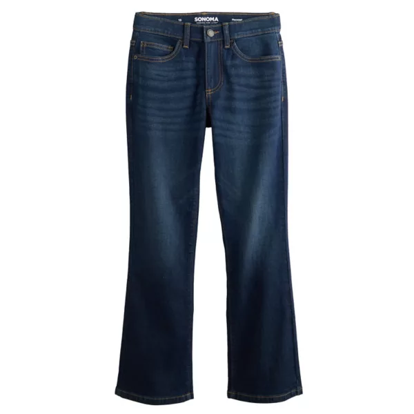

Узкие джинсы bootcut fit для мальчиков 7-20 лет Sonoma Goods For Life, цвет dark wash