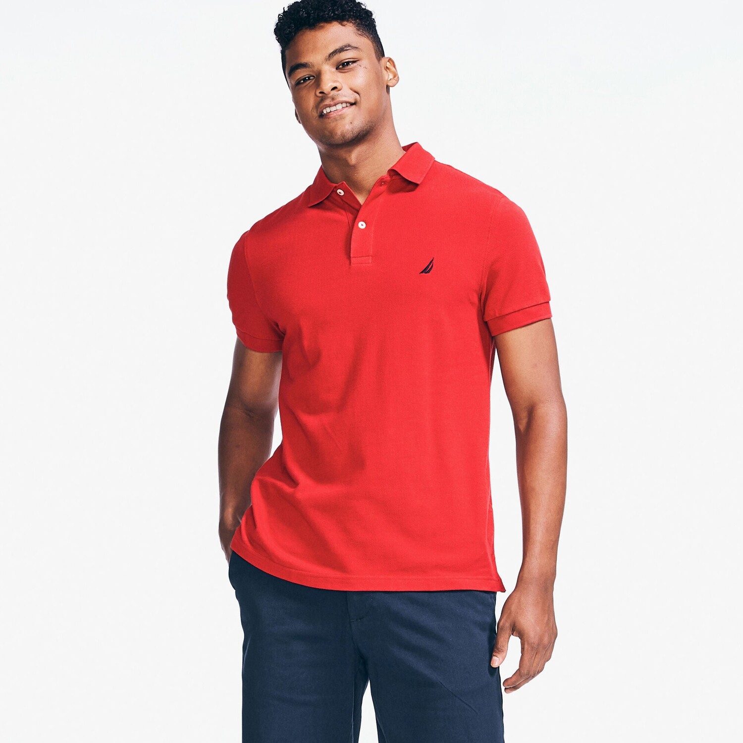 

Мужская футболка-поло узкого кроя Nautica, цвет Nautica Red
