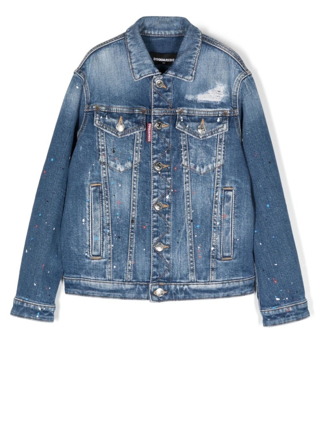 

Dsquared2 джинсовая куртка с эффектом разбрызганной краски, синий