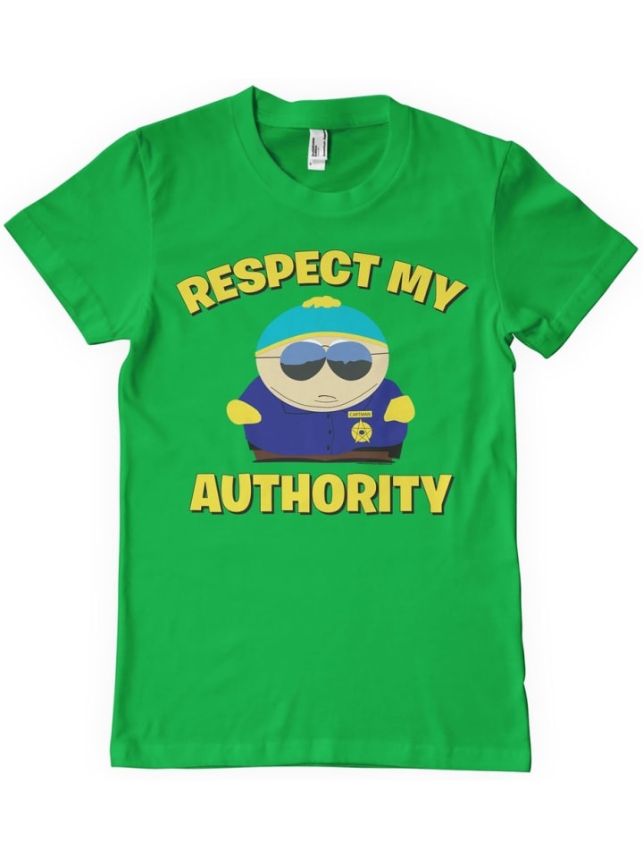 

Футболка Respect My Authority T-Shirt зеленого цвета South Park, Зеленый, Футболка Respect My Authority T-Shirt зеленого цвета South Park