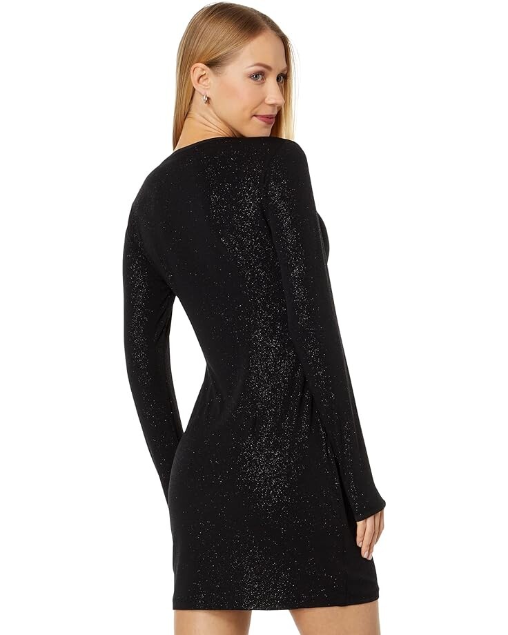 

Платье BCBGMAXAZRIA Shimmer Keyhole Dress, черный/серебряный