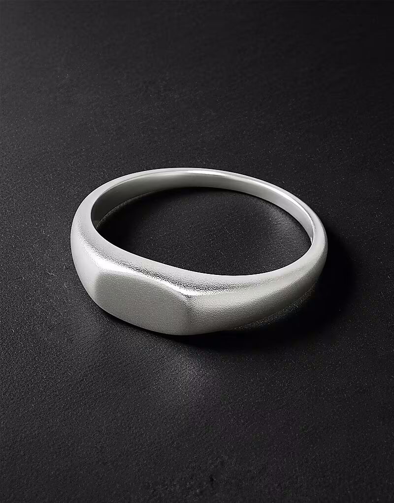 

Кольцо-печатка из стерлингового серебра с матовой отделкой Asos Design