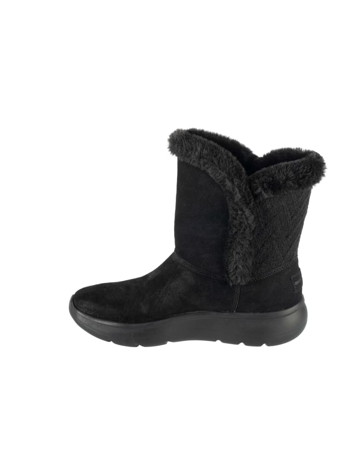 Полусапоги женские зимние Skechers On-The-GO Encore замшевые, черный — фото 2