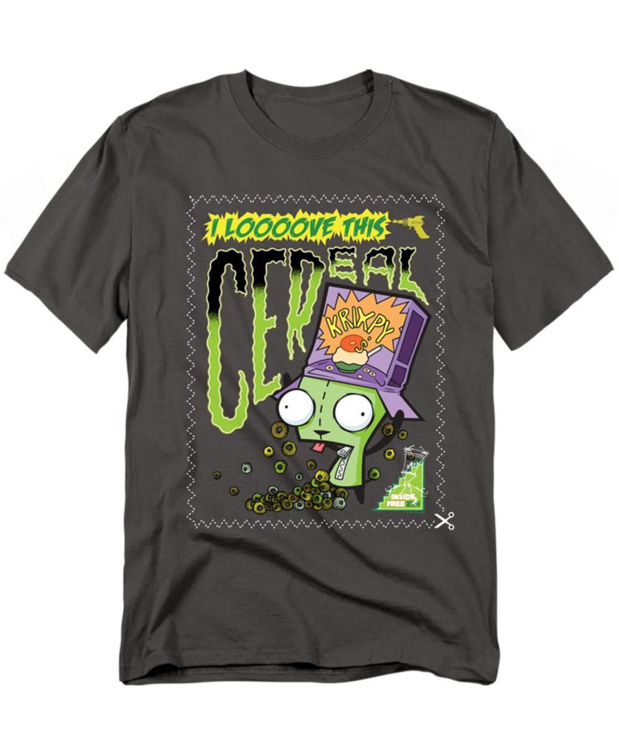 

Мужская футболка Gir's Krixpy Cereal Invader Zim, Charcoal, Черный, Мужская футболка Gir's Krixpy Cereal Invader Zim, Charcoal