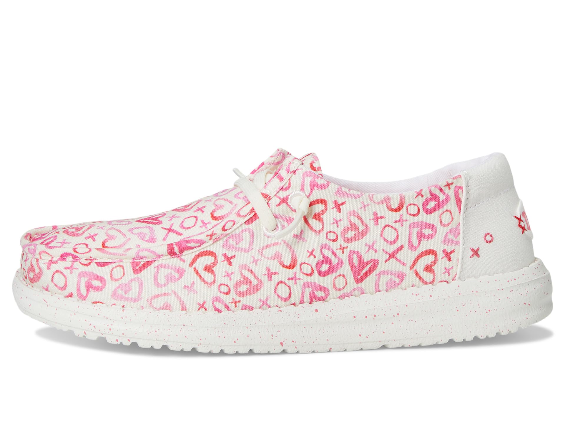 Туфли Hey Dude Kids Wendy Watercolor Hearts, цвет Pink/White — фото 4