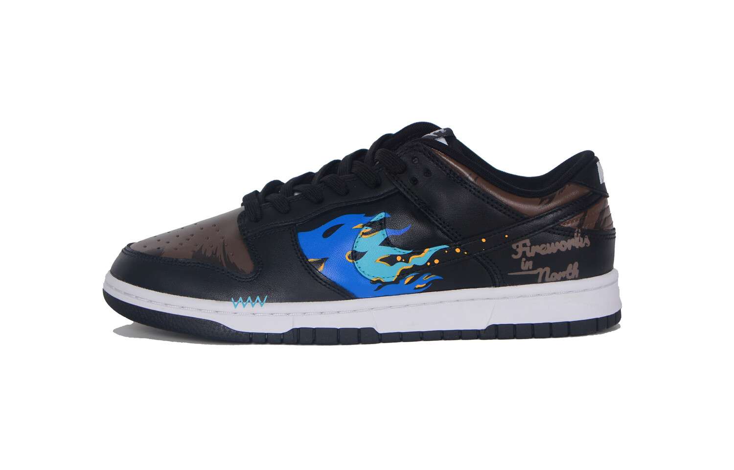

Кроссовки Nike Dunk Skateboarding Shoes Men Low-top Black/White/Brown, черный