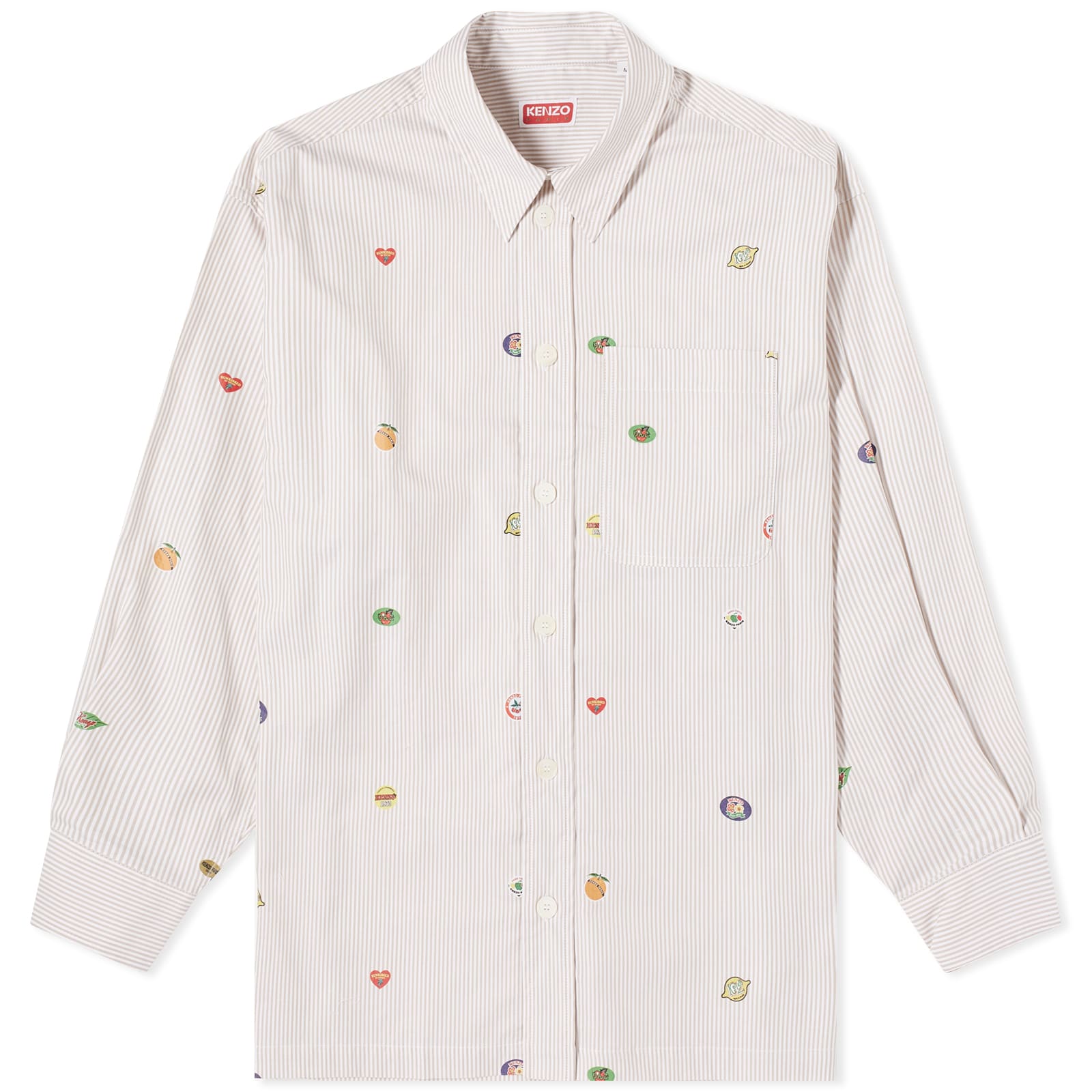 

Рубашка Kenzo Fruit Stickers Shirt, кэмел