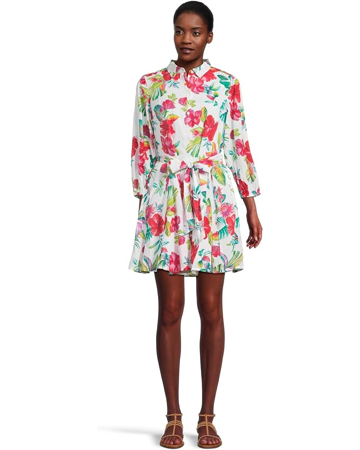 

Пляжное платье Tommy Bahama Fiesta Floral Shirt Dress, белый
