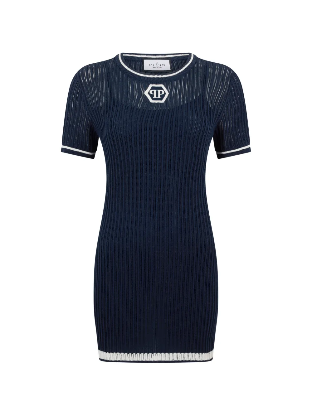 

Мини-платье с логотипом в форме шестиугольника Philipp Plein, синий