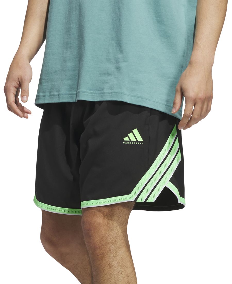 

Мужские шорты с логотипом в виде трех полосок Adidas, Black/Lime