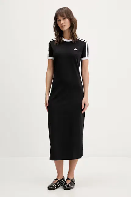 Платье из хлопка Adidas Originals, черный