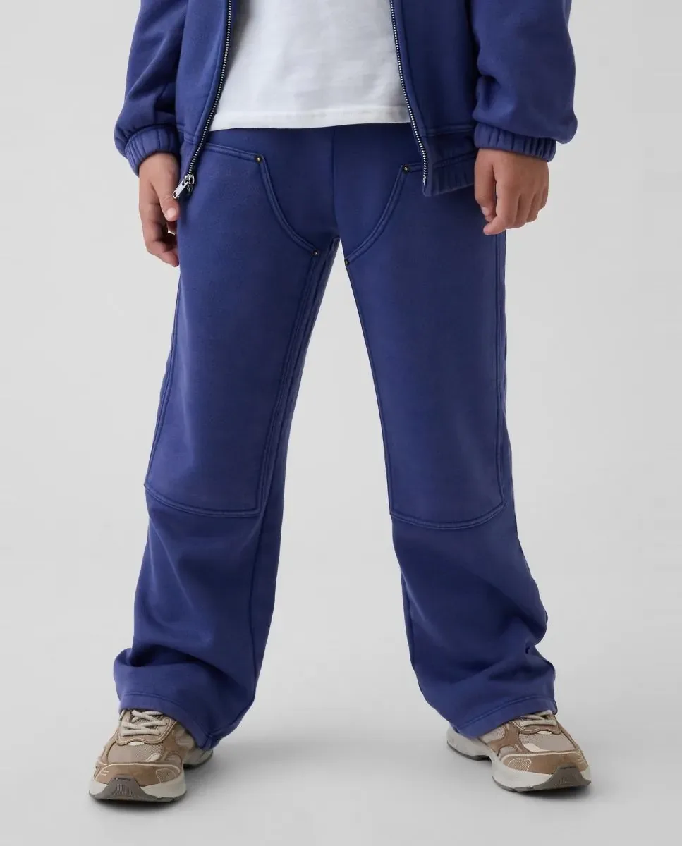 Спортивные брюки из флиса свободного кроя для мальчика Gap, синий — фото 3
