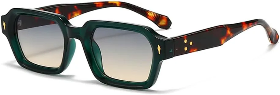 

Солнцезащитные очки с градиентным леопардовым принтом и заклепками для мужчин и женщин, для занятий спортом на открытом воздухе, бега и верховой езды FYTUP, Green