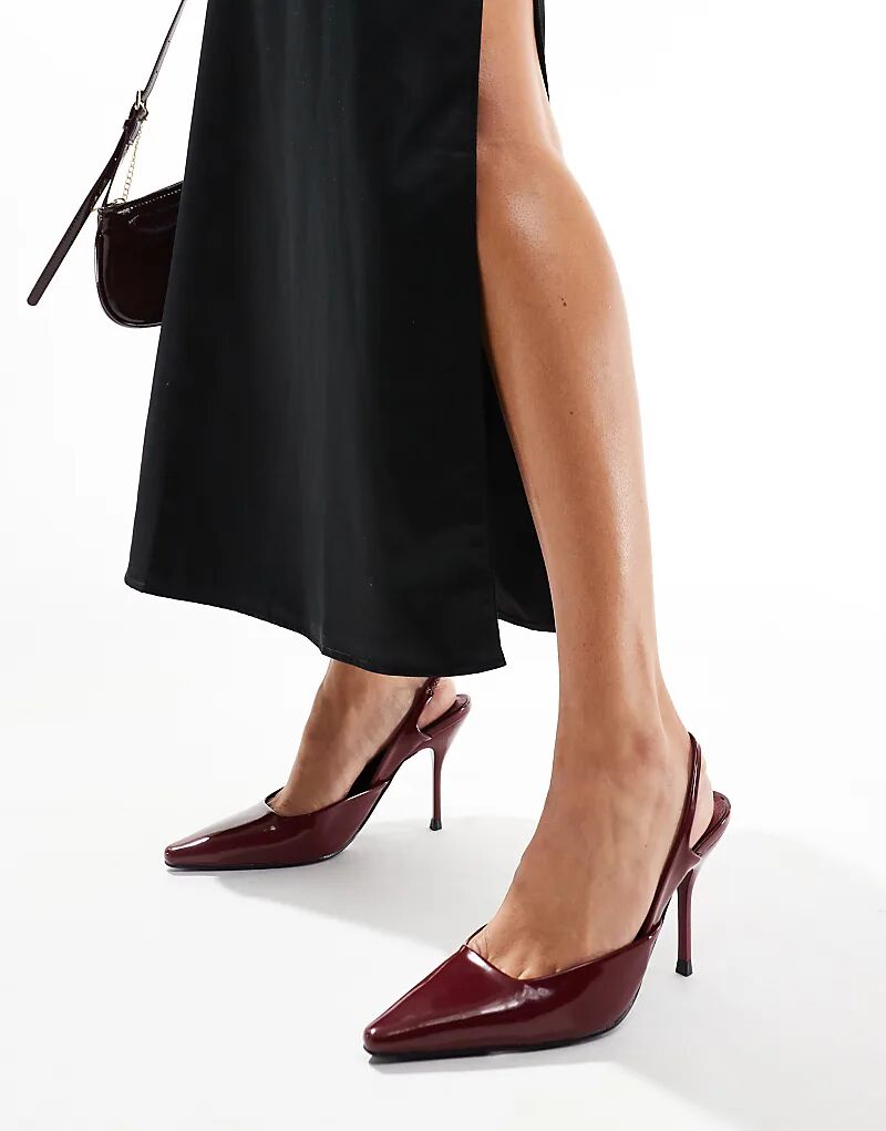 Туфли Simmi London Darcia с острым носком и пяткой на каблуке бордового цвета SIMMI Shoes — фото 2
