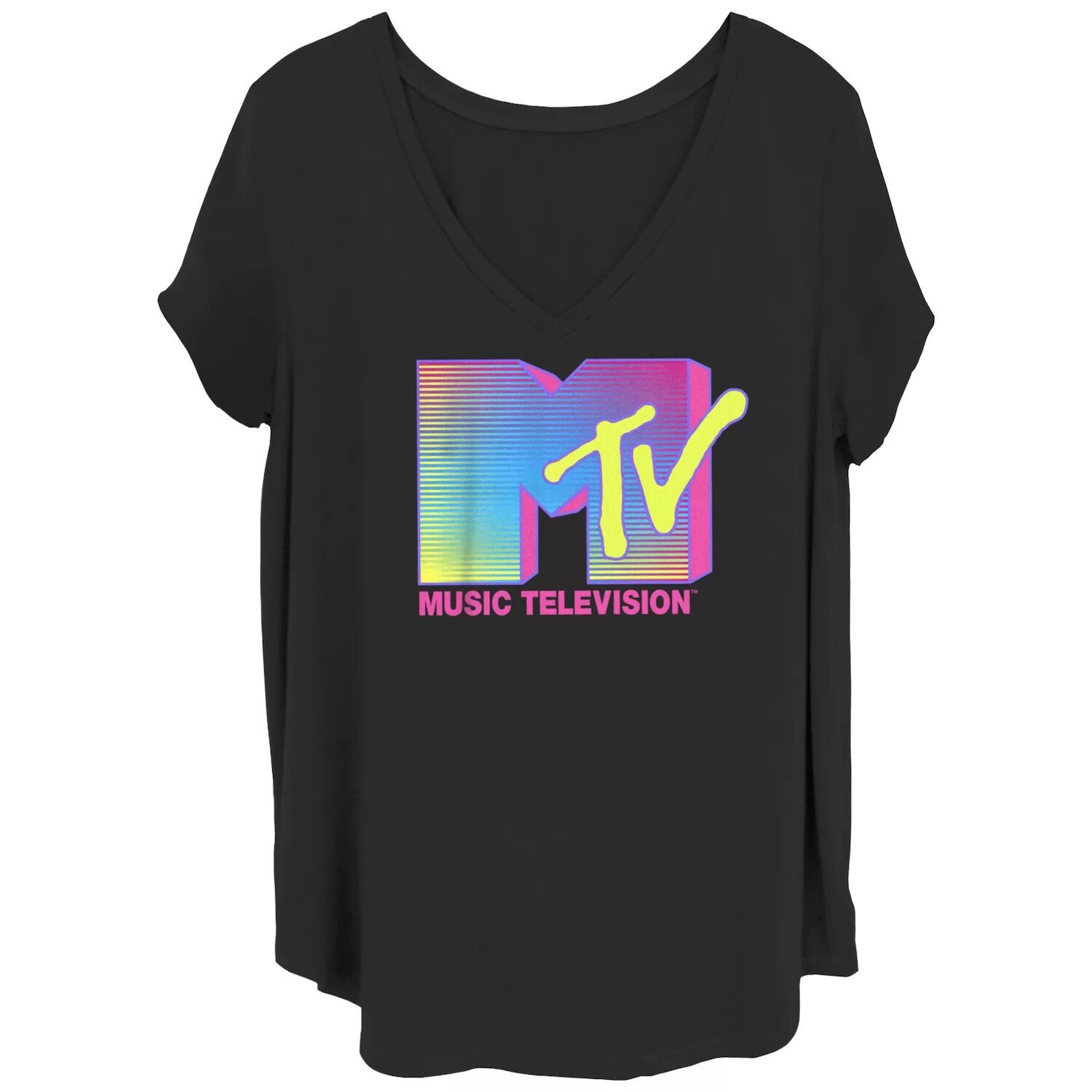 

Детская футболка больших размеров с неоновым светящимся логотипом MTV Licensed Character
