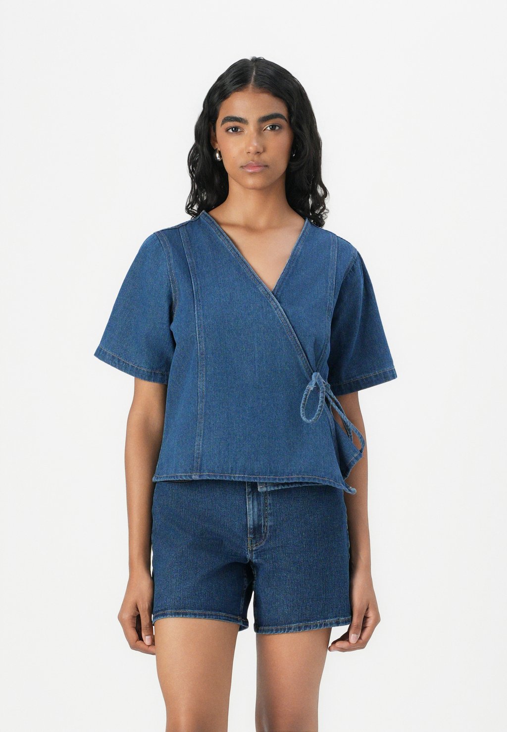 

Блуза PCFIBBO Pieces, цвет Medium Blue Denim