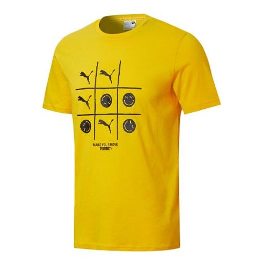 

Футболка letter logo printed cotton short sleeve yellow Puma, желтый