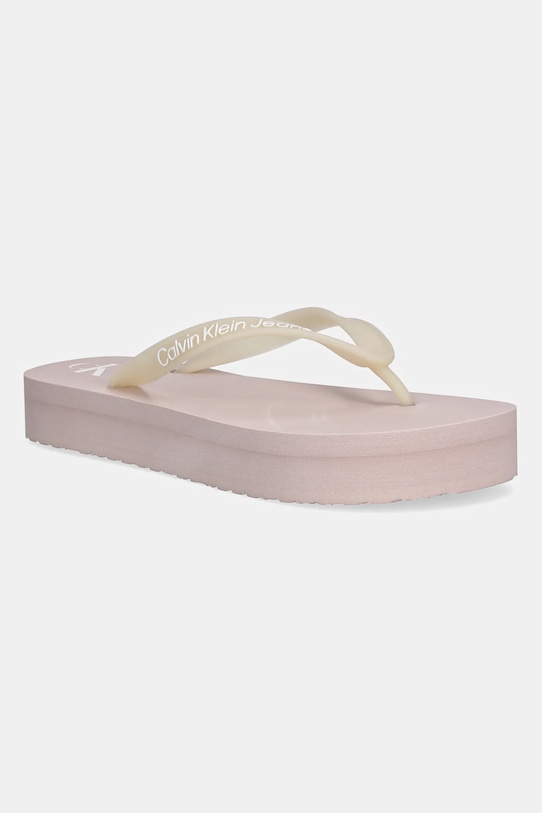 Шлепки Beach Sandal Flatplatform TPU Calvin Klein Jeans, розовый