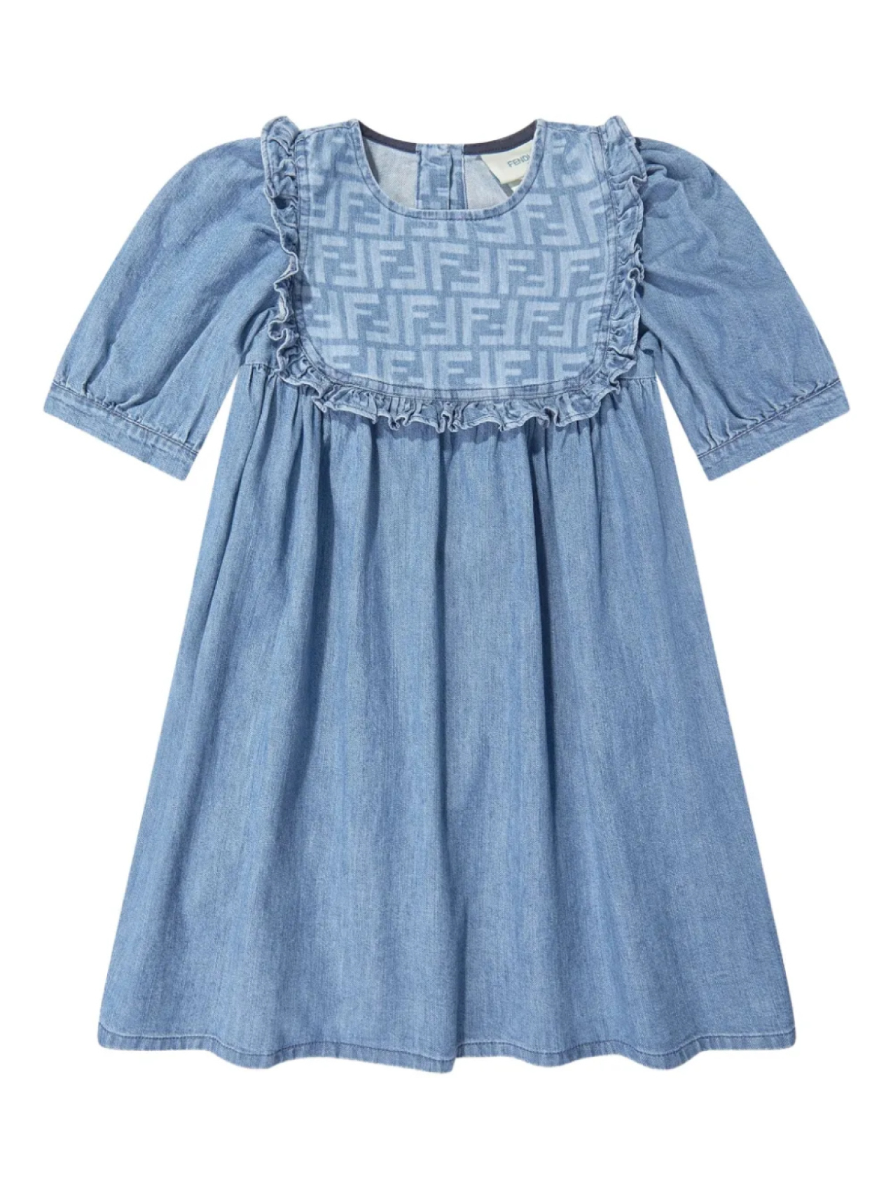 

Платье из денима Fendi Kids, синий