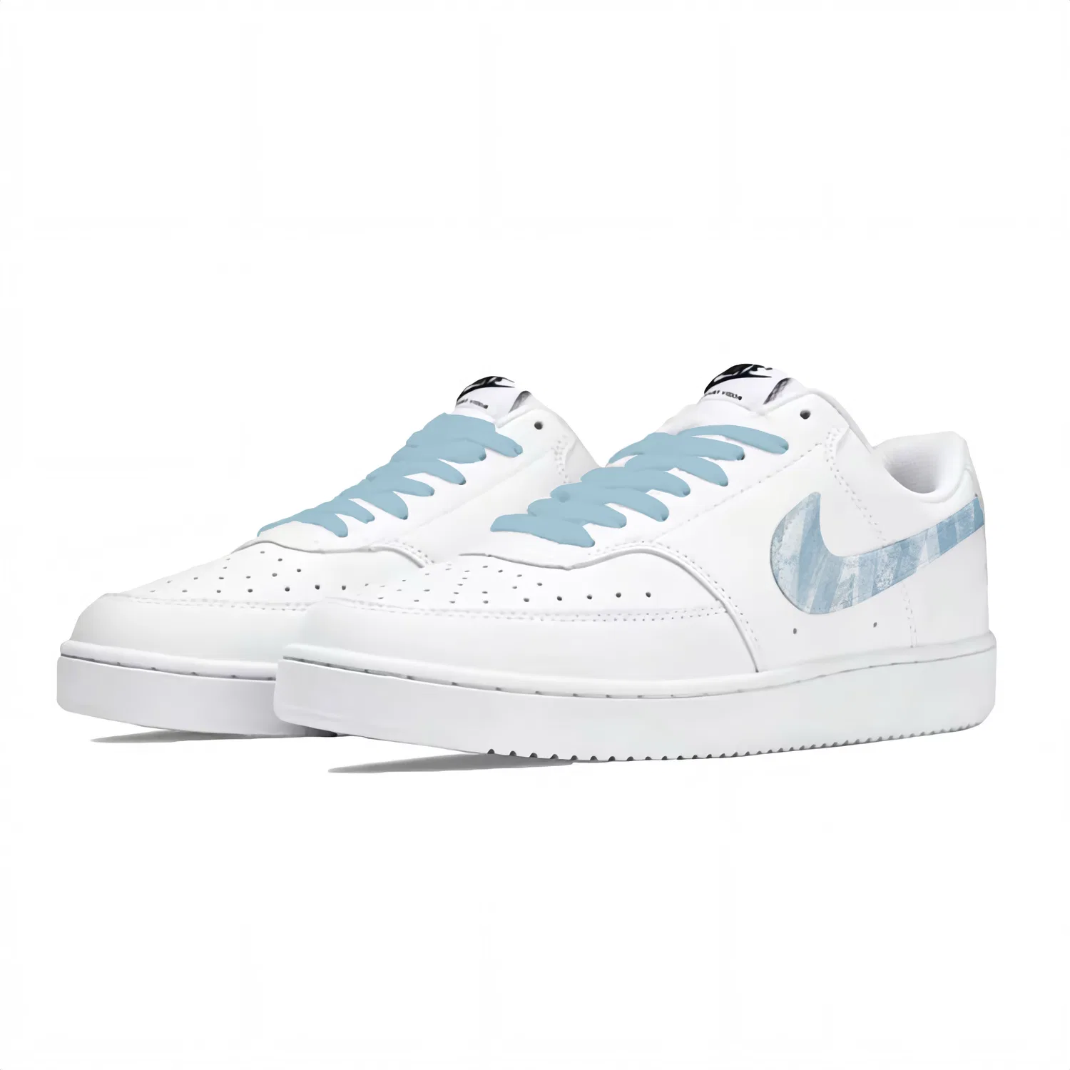 Кроссовки низкие с принтом Nike Court Vision 1 White Blue — фото 4