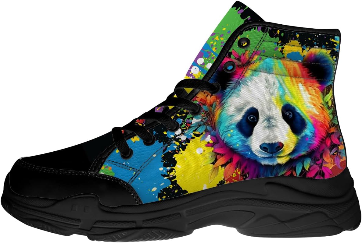 

Кроссовки Quorax Panda для мужчин и женщин, высокие, на шнуровке, текстильные, подарок для него и для нее, 3103 Multicolor