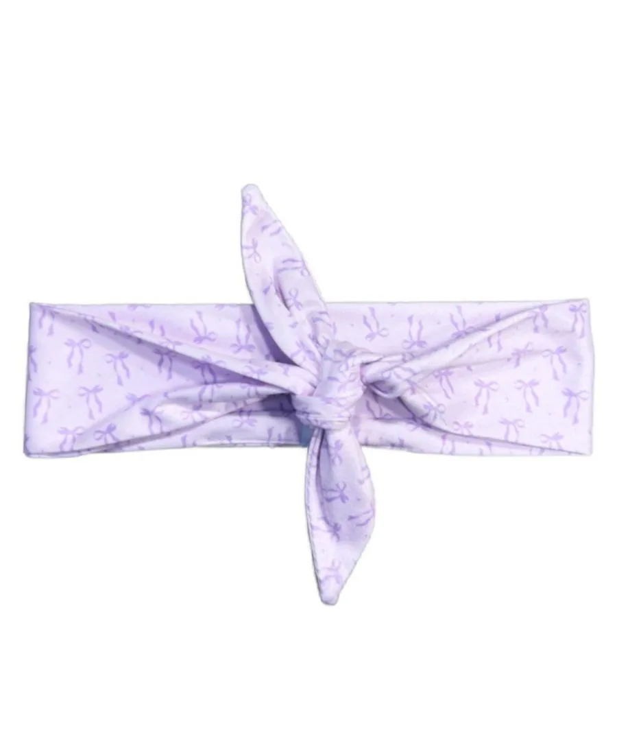 Headbands of Hope Ультрамягкая повязка на голову с узлами - фиолетовые бантики