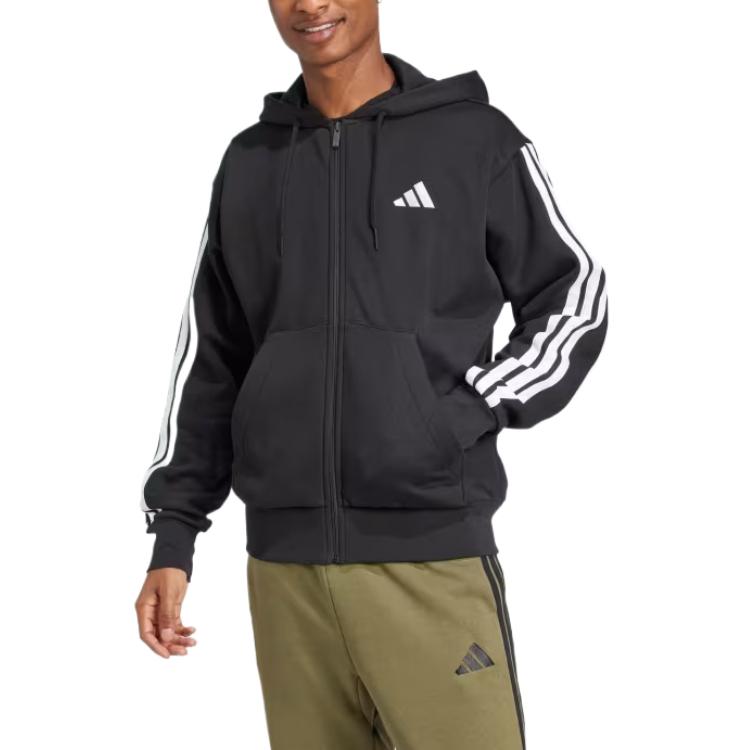 Толстовка Adidas Sportswear Essentials 3-Stripes Fleece, черный — фото 2
